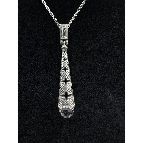 Brighton Castillo Crystal Silver Plated Necklace Mystic Wand Pendant Fantasy - Picture 3 of 8